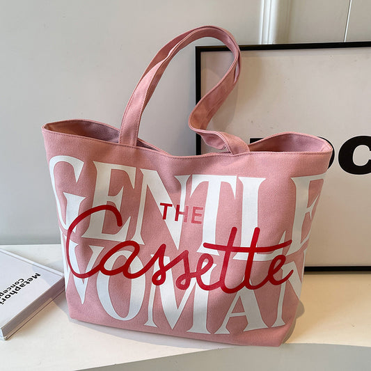 Letter Printed Totes Fashion Large Capacity Canvas Bags