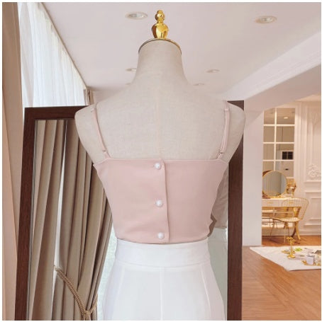 Bow-Knot Vest Solid Color Suspenders For Outer Wear