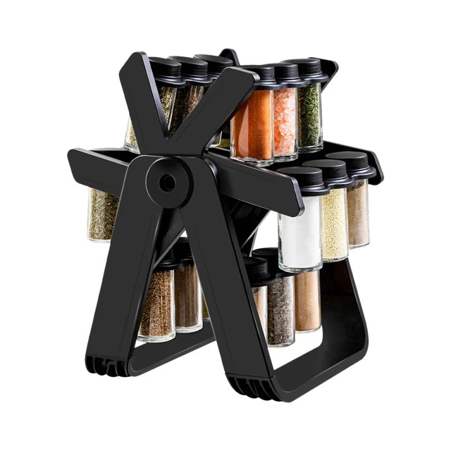 Kitchen Storage Tank Rotating Wheel Seasoning Rack
