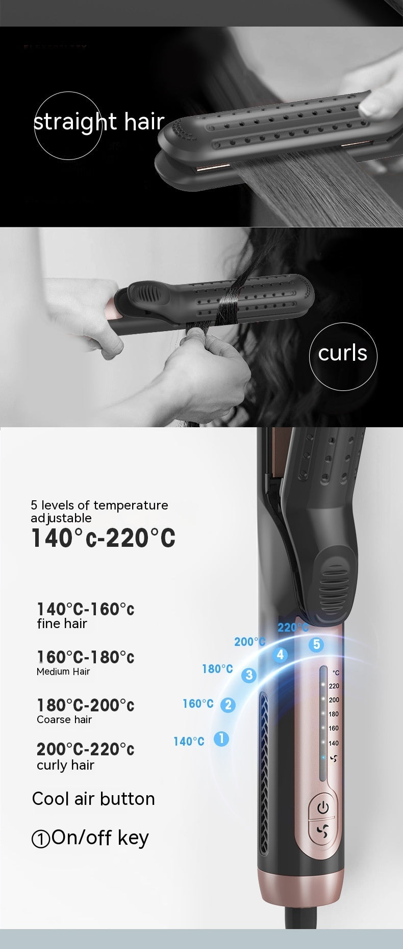 Ladies Cold Air Straight Hair Clip
