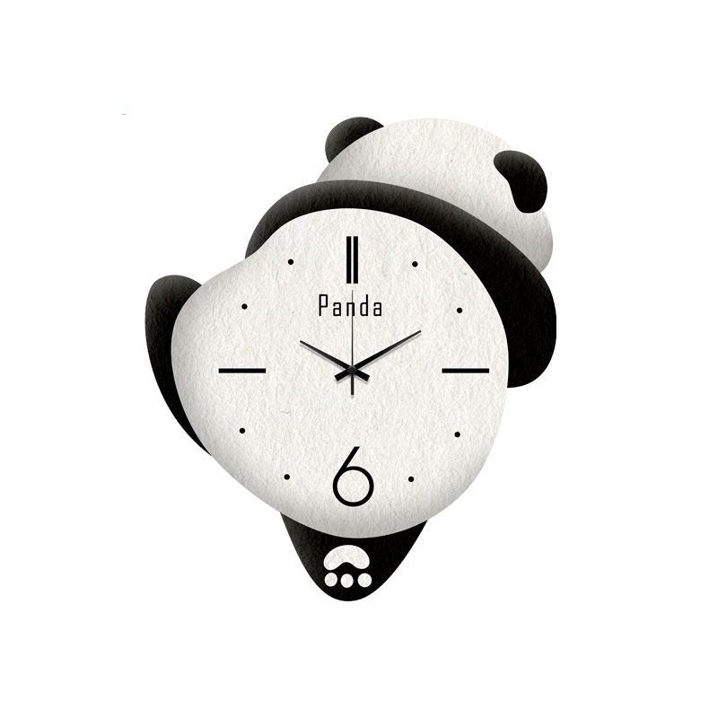 Punch-free Cute Panda Clock Home Bedroom Cartoon Clock