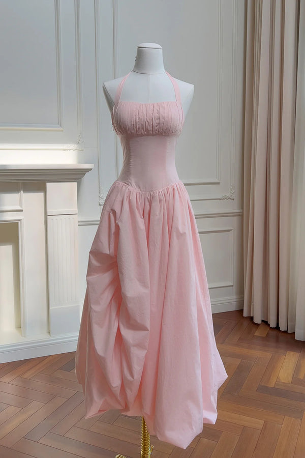 Backless Sleeveless Waist Slit French Dress