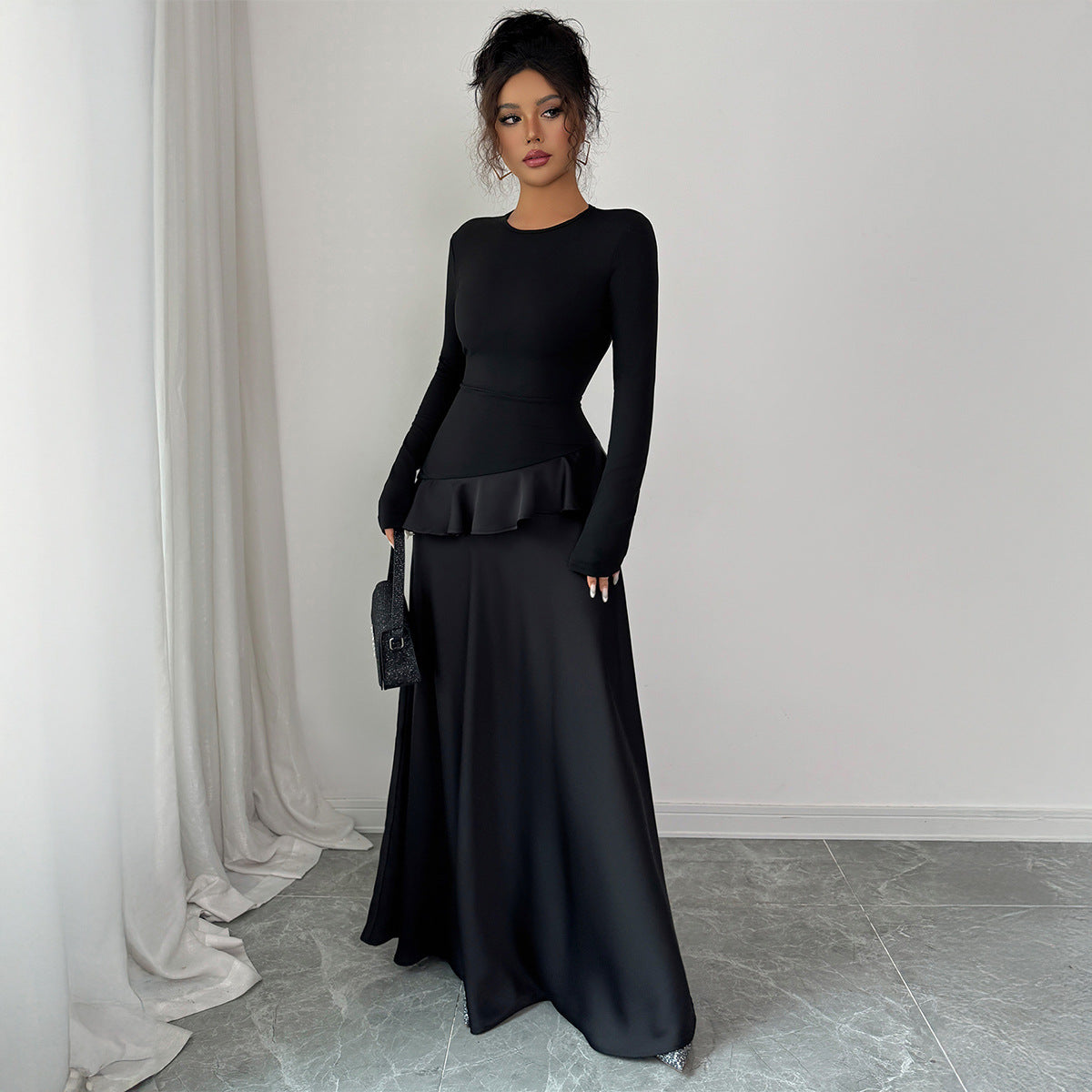 European And American Elegant Advanced Long Sleeve Lace