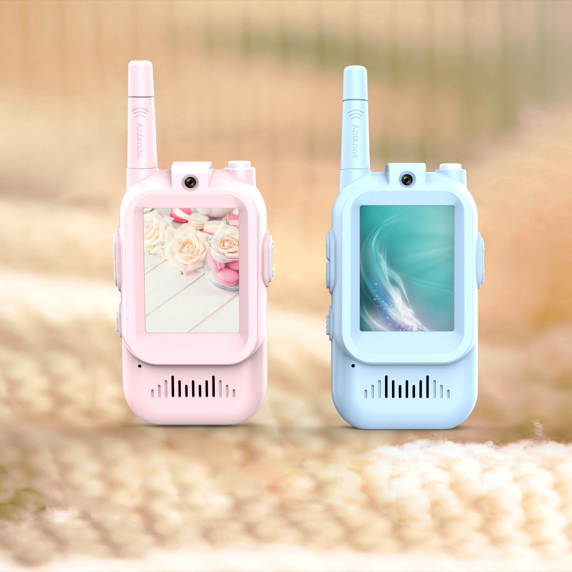 Mini Video Wireless Walkie Talkies For Kids Handheld 2 Pack Rechargeable