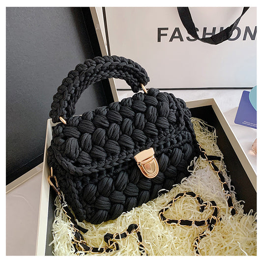 Homemade Diy Material Crochet Hand Messenger Bag