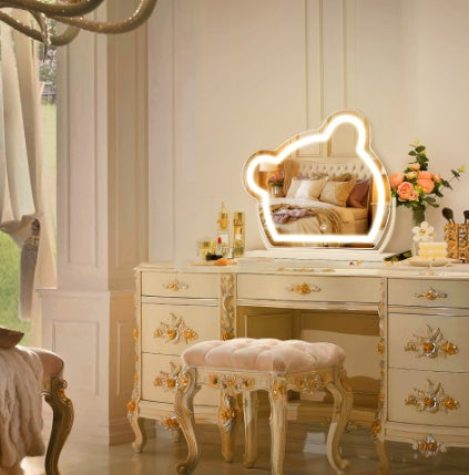 Bear LED Vanity Makeup Mirror with Light Strip Touch Sensor Color Adjustable