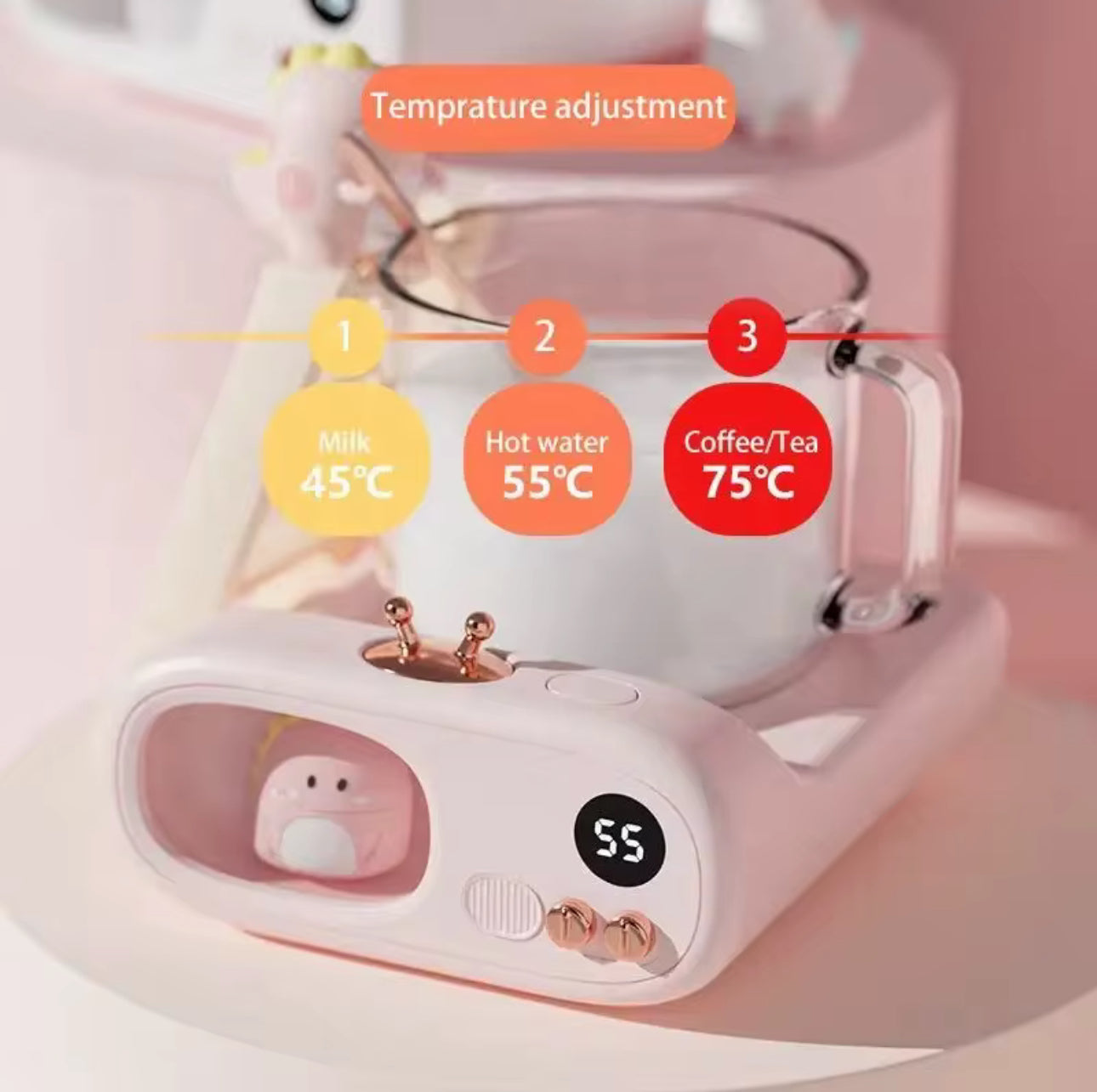 Three Speed Adjustable Dormitory Quick Warming Coaster