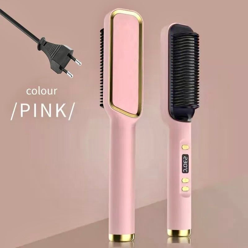 Negative ion hair straightening comb