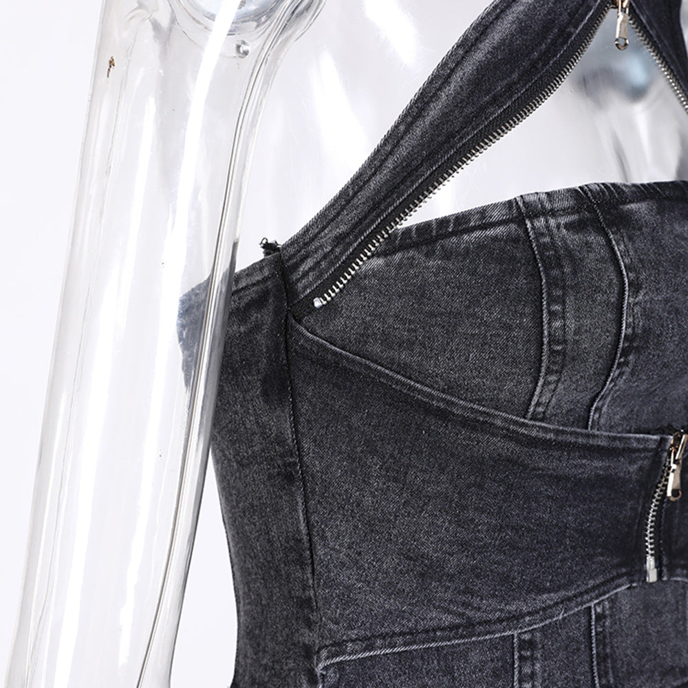 Design Vest Skirt Outfit Backless