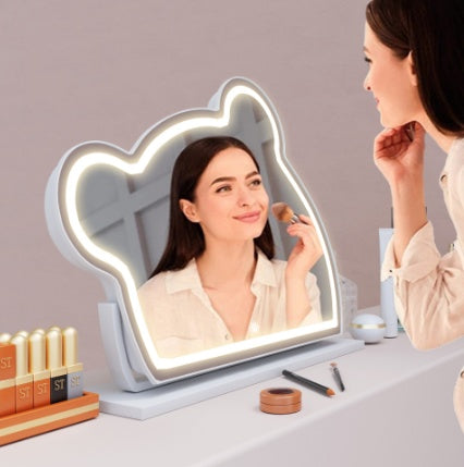 Bear LED Vanity Makeup Mirror with Light Strip Touch Sensor Color Adjustable