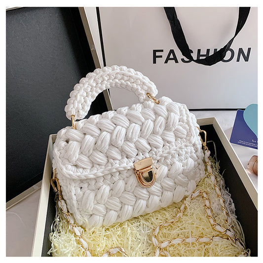 Homemade Diy Material Crochet Hand Messenger Bag